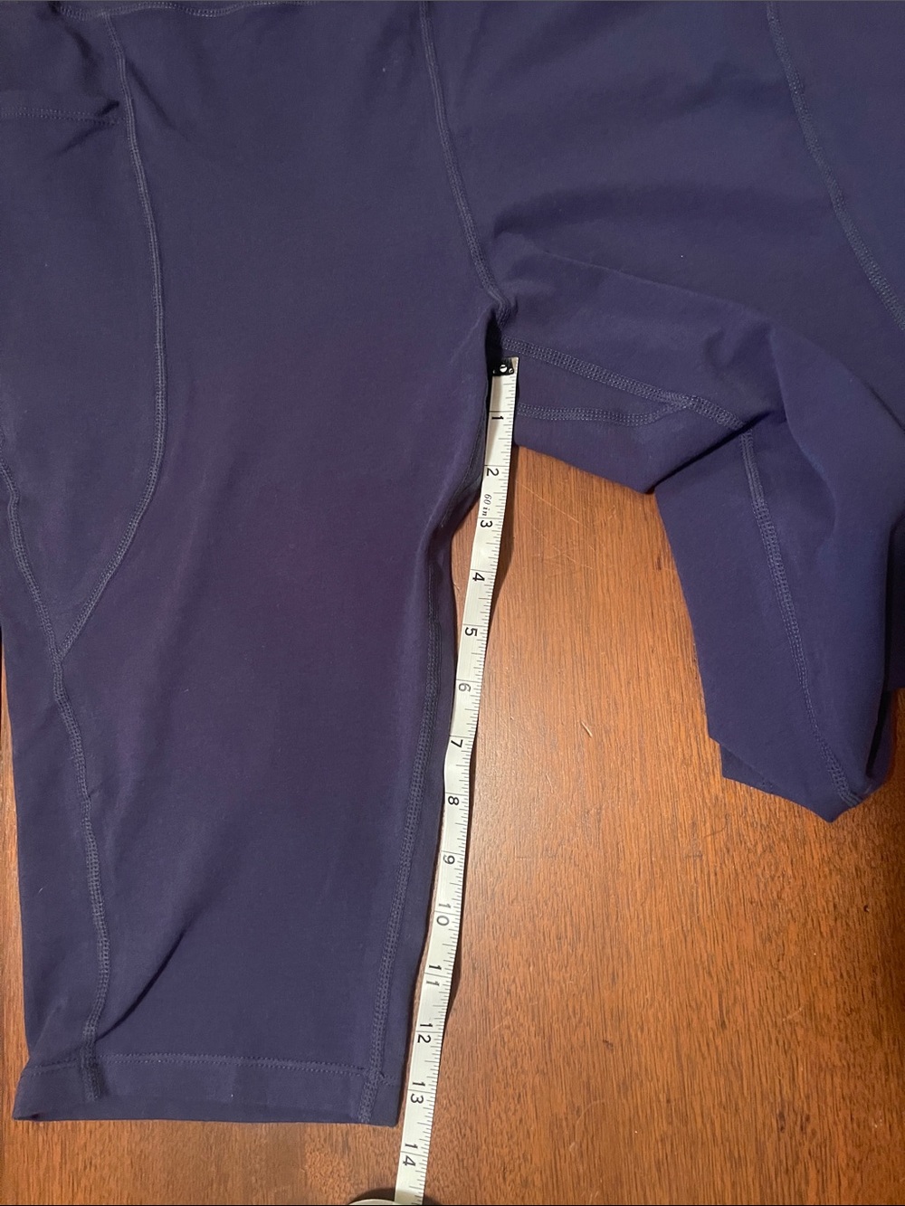 Women’s Purple Capri Leggings | High Waist Athletic Cropped Pants with Pockets - Picture 3 of 3